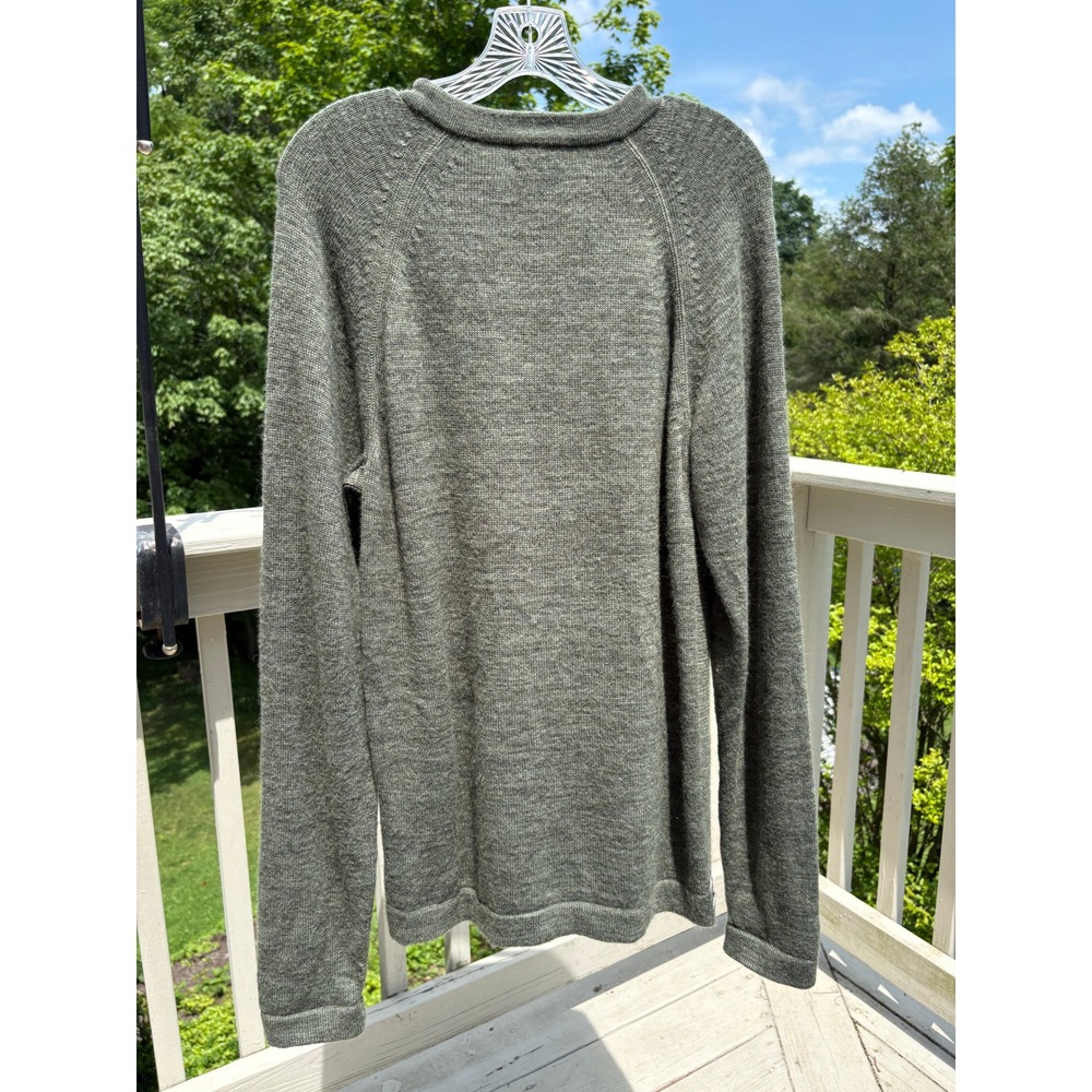 Paka Mens Crewneck Sweater Medium Green Royal Alpaca Knit Sustainable Peru - Picture 6 of 11